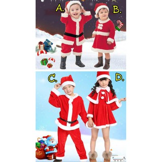 "พร้อมส่งในไทย" Santa&amp;Santy Costume ชุดแซนต้า แซนตี้ เด็ก