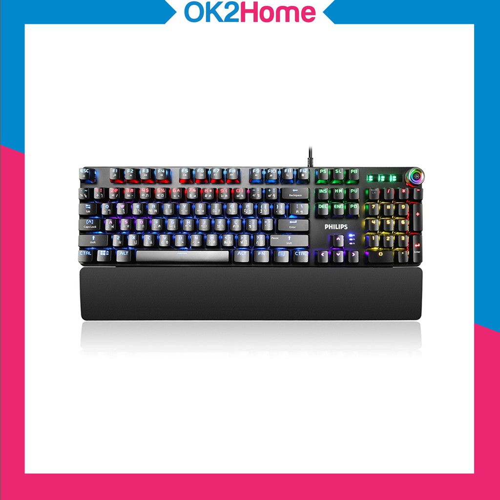 Philips SPK8605 mini RGB Gaming Keyboard คีย์บอร์ดเกิมมิ่ง บลูสวิตช์