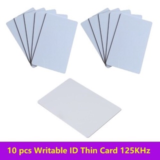 Thick Card, Thin Card, Key Tag 125kHz Writable Rewrite T5577 RFID ID Keycard for RFID Writer (10 Pack)