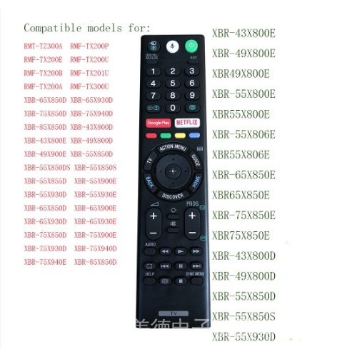 ใหม่ รีโมตคอนโทรล RMT-TX200P แบบเปลี่ยน สําหรับ Sony 4K Ultra HD Smart LED TV KDL-50W850C XBR-43X800E RMF-TX300U No Voice XBR