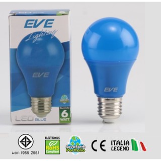 EVE หลอดแอลอีดี A60 6 วัตต์ E27 แสงสีน้ำเงิน