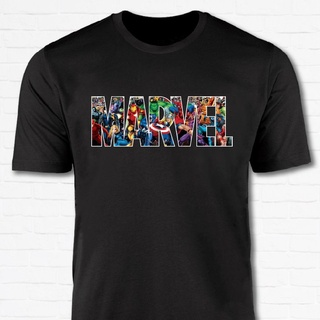 [100% Cotton] Marvel เสื้อยืดลําลอง ผ้าฝ้าย แขนสั้น พิมพ์ลาย Superheroes UNISEX GRAPHIC สีดํา พลัสไซซ์ XS-3XL ของขวัญวัน