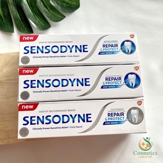 Sensodyne เซ็นโซดายน์ ยาสีฟัน สูตรรีแพร์&amp;โพรเทคท์ ไวท์เทนนิ่ง 100 กรัม ช่วยฟื้นฟูและปกป้อง