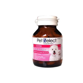 Pet Select Skin &amp; Coat Oderm Dog&amp;Cat Supplement   Exp.14/02/2025  แบบเม็ด บรรจุ 30 เม็ด