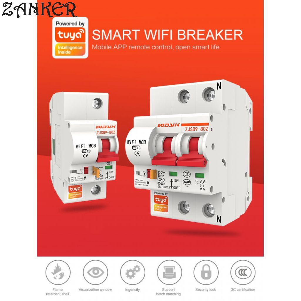 16a 125a 2 4g Wifi Smart Control Switch Impact Withstand Voltage 6000v Emc 2p Wifi Circuit Breaker Circuit Breakers Ecog Diy Tools