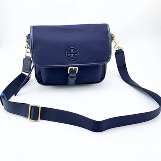 TORY BURCH BLUE TILDA NYLON CROSSBODY BAG กระเป๋าสะพายข้างแฟชั่นผู้หญิง แมสเซนเจอร์ แบรนด์เนม ทอรี่เบิร์ช ผ้าไนล่อน