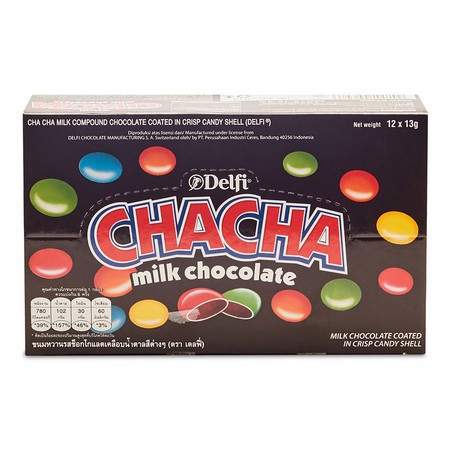 DELFI CHACHA Chocolate เดลฟี่ ชาช่า ช็อกโกแลต ขนาด 13กรัม ยกแพ็ค 12ซอง