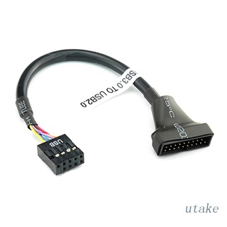 Utakee สายเคเบิลเมนบอร์ด USB 3.0 ตัวเมีย เป็น USB 2.0 ตัวผู้