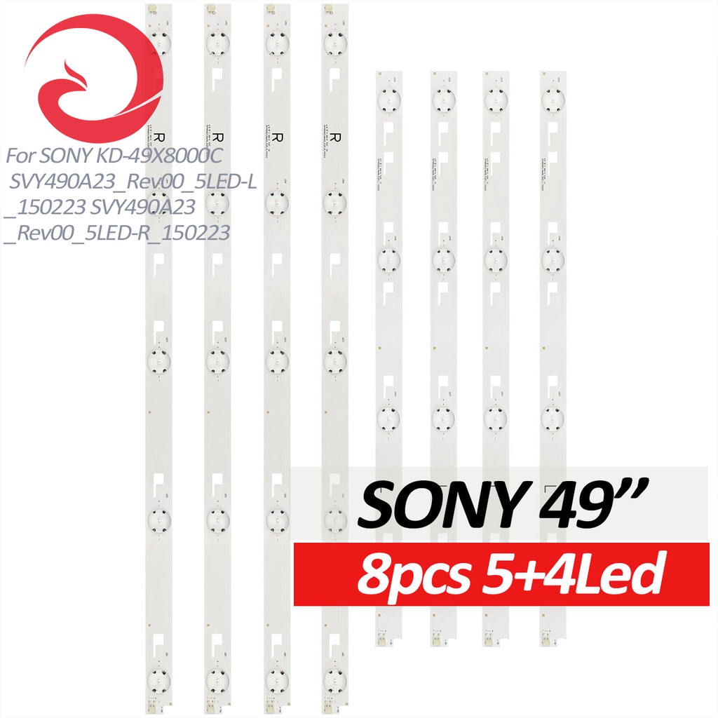 Backlight LED 8 ชิ้น/SET4R + 4L แถบสําหรับ SONY 49 นิ้ว KD-49X8000C SVY490A23_Rev00_5LED-L_150223 SV