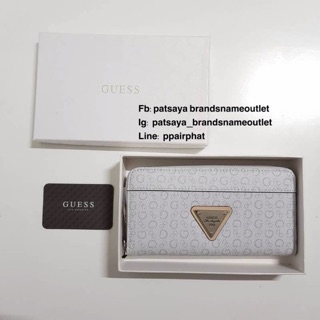 Guess leather wallet แท้💯💯💯กระเป๋าสตางค์ใบยาวรุ่นซิปรอบ ด้านหน้าแต่งโลโก้แบรนด์