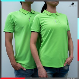 BCS sport(บีซีเอส สปอร์ต)เสื้อคอโปโล P002 มีทั้งชาย-หญิง สีเขียว Size S-8L(รอบอกเสื้อ 34"-56")