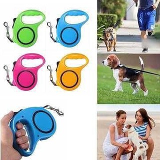 สายจูงหมาแมว อย่างดี สีเหลือง 3m&amp;5m Autoยืดหดได้ Retractable Dog Leash สายจูง สุนัข BS-001-BS-002