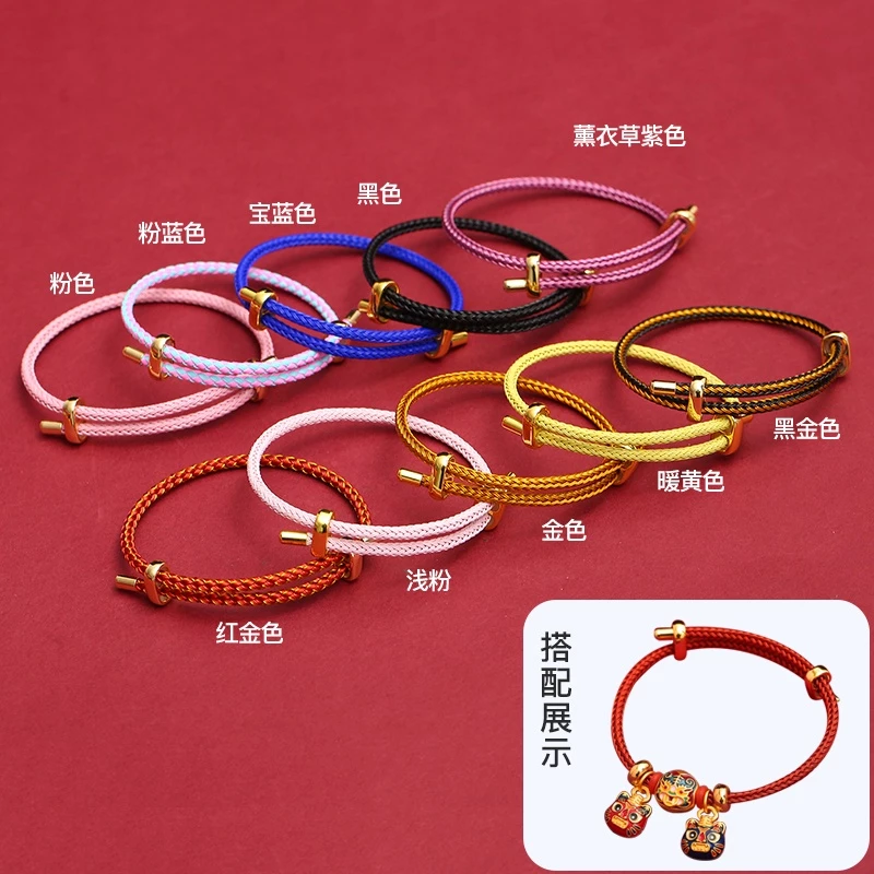สร้อยข้อมือเชือกไหมประดับลูกปัด กันน้ำ ปรับขนาดได้