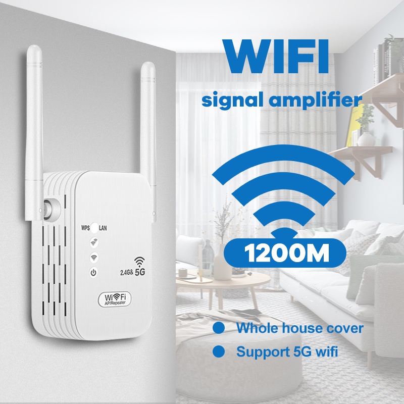 Wifi Repeater Amplifier 1200 ตัวขยายสัญญาณ Wifi Range Extender Repeater ตัวขยายสัญญาณ (300Mbps)