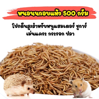 หนอนนกอบแห้ง (500g) หนอนนก Dried Mealworms  เหมาะสำหรับชูการ์ไกลเดอร์, กระรอก, เม่น แพรีด็อก แฮมเตอร์ และสัตว์เลื้อยคลาน