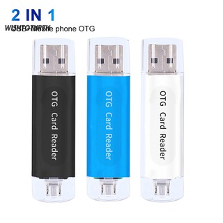 Wt อะแดปเตอร์การ์ดรีดเดอร์ 2 In 1 Usb 2 . 0 Otg Dual Tf Sd Card Reader Pc คอมพิวเตอร์ Android