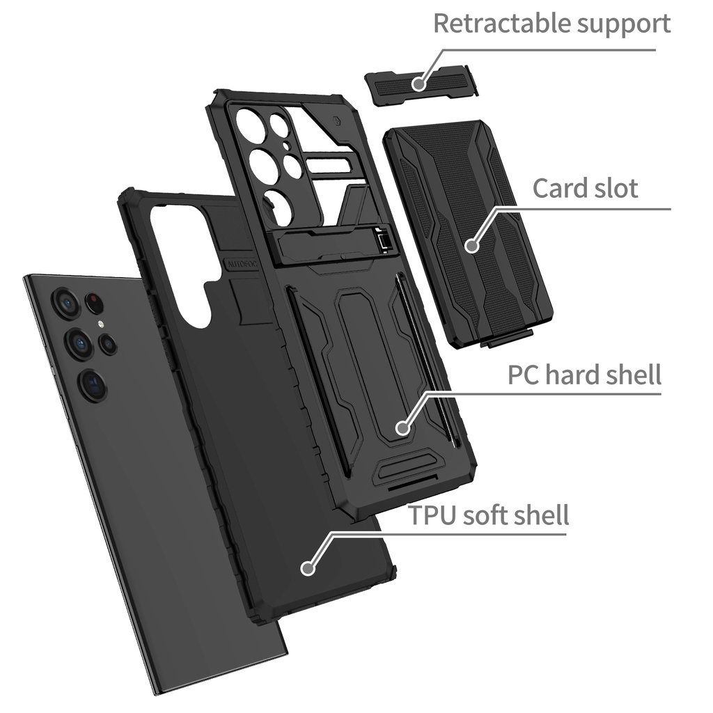 Hybrid Armor Shockproof Phone Case For Samsung Galaxy S24 รูปที่ 4