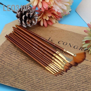 Leo310 10pcs Paint Brush Set Different Shape Nylon Hair Watercolor Acrylic Painting Pen