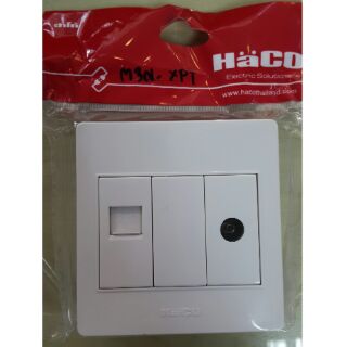 HACO:M3N-XPT เต้ารับโทรศัพท์1ช่อง+ เต้ารับทีวี1ช่อง