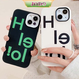 เคสโทรศัพท์ซิลิโคน TPU แบบนิ่ม พิมพ์ลายตัวอักษร HELLO กันกระแทก สําหรับ iPhone 14 13 12 11 Promax 6 6S 7 8 Plus X XR XSMax SE