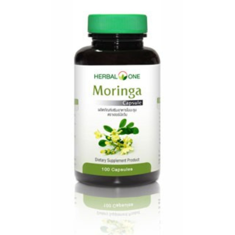 Herbal One Moringa อ้วยอันโอสถ อ้วยอัน มะรุมแคปซูล มะรุม ขนาด 100 แคปซูล 11646
