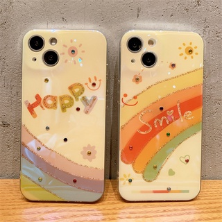 เคส สําหรับ Iphone 7 8 Plus X Xs Max Xr 11 12 13 Pro Max เคสโทรศัพท์มือถือ ซิลิโคน ลายจุด ประดับเพชร สีรุ้ง เคสไอโฟน 13 pro max