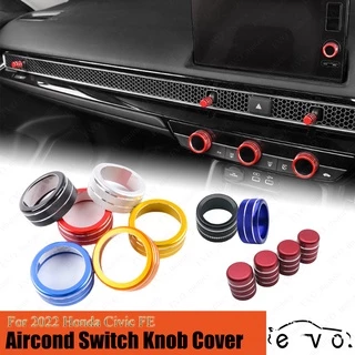 สําหรับ 2022 - 2026 Honda Civic FE FL Aircond สวิทช์ลูกบิด 11th Civic Air Outlet ฝาครอบ Trim หมวกแหวนเครื่องเล่นสวิทช์ลูกบิดฝาครอบ