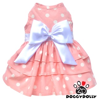 Pet clothes -Doggydolly  เสื้อผ้าแฟชั่น เสื้อผ้าสัตว์เลี้ยง เสื้อผ้าหมาแมว ชุดกระโปรง ลายจุด Polka dot D652