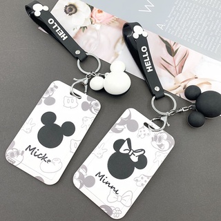 【เตรียมจัดส่ง】 Disney Mickey and Minnie Mouse พวงกุญแจรูปการ์ตูนหนูน่ารักสําหรับห้อยบัตรเครดิตบัตรประจําตัวประชาชน กรอบใส่บัตร พร้อมสายผ้าคล้องคอ ที่ใส่บัตรกรอมบัตร สายคล้องบัตร ใส่บัตรพนักงาน