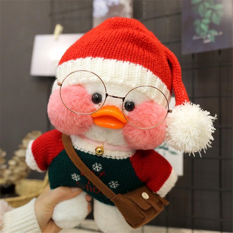 LALAFANFAN Duck Plush Toy With 8 Accessories - 30cm Kawaii Stuffed Animal