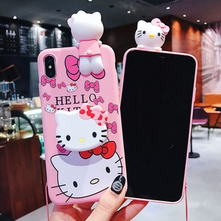 เคสนิ่ม ลายการ์ตูนคิตตี้ สําหรับ VIVO 1807 1811 1814 1815 1816 1817 1818 1819 1820 1803 1808 1850 1801i 1901 1902 1904 1906 1907 V1907 1915 1920 1929 1935 1938 1940 2018 1723 1716 1713 1719 1724 1601 1612 1609 เชือกแฟชั่น และฝาครอบด้านหลัง แบบป๊อปอัพ