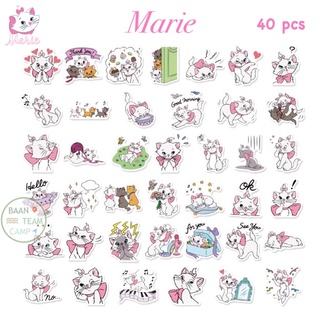 สติ๊กเกอร์ 🎀 Marie 155 มารี 40ชิ้น น้องน่ารักมาก แมว มารี แมวเหมียว ดิสนี disney ดิสนีย์ maree มาลี cat แมวมารี มาลี แมว