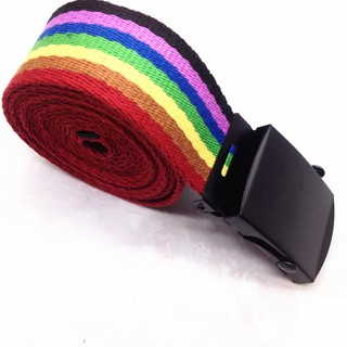 New !!!!  เข็มขัดผ้างานเกาหลี สีรุ้ง BV129