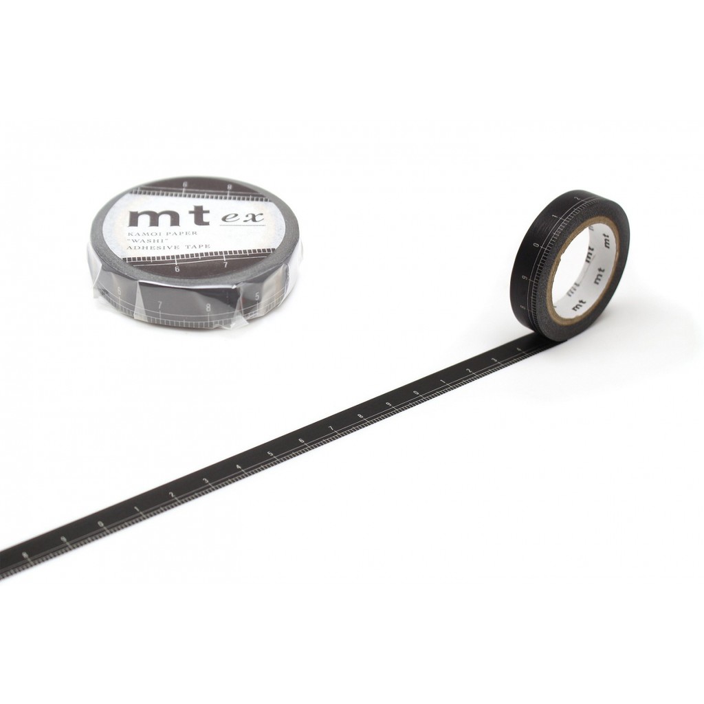 mt masking tape black ruler (MTEX1P200) / เทปตกแต่งวาชิ ลาย black ruler แบรนด์ mt masking tape ประเท