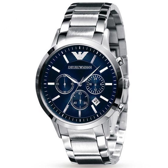 Emporio Armani Men's Chrono Dark Blue Dial Watch AR2448