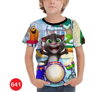 เสื้อยืด พิมพ์ลาย My Talking Tom 3D สําหรับเด็กผู้ชาย -641