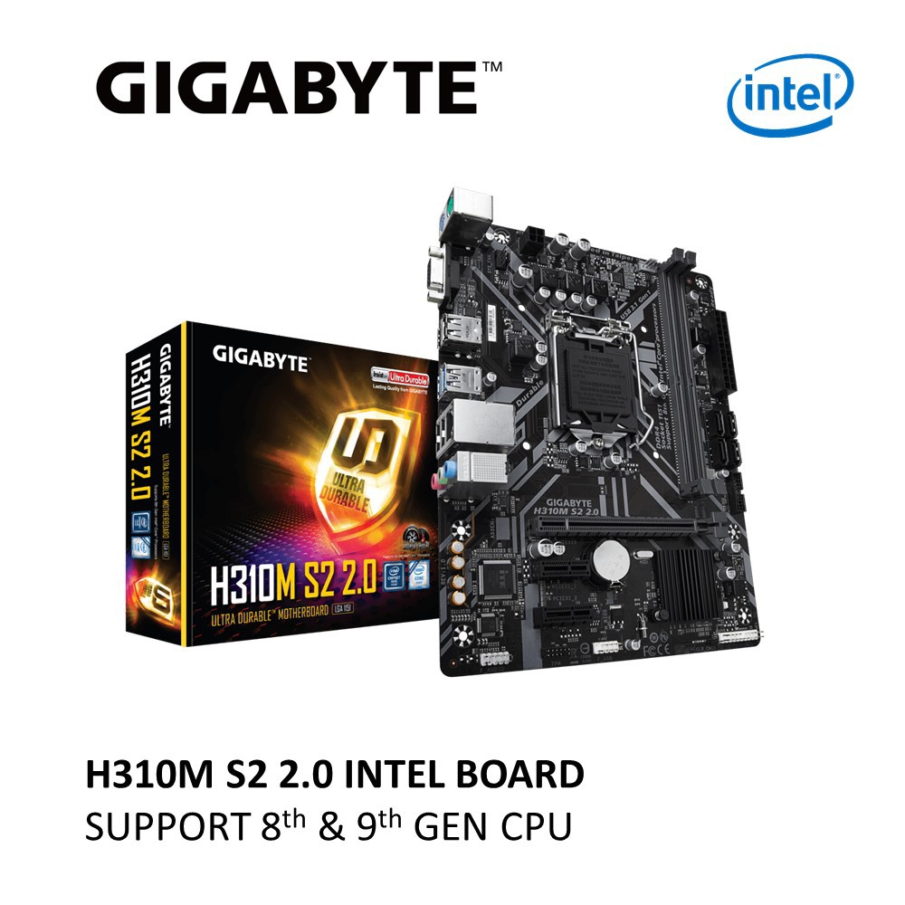 GIGABYTE H310M S2 2.0 ULTRA DURABLE MOTHERBOARD (INTEL LGA 1151) GA-H310M-S2
