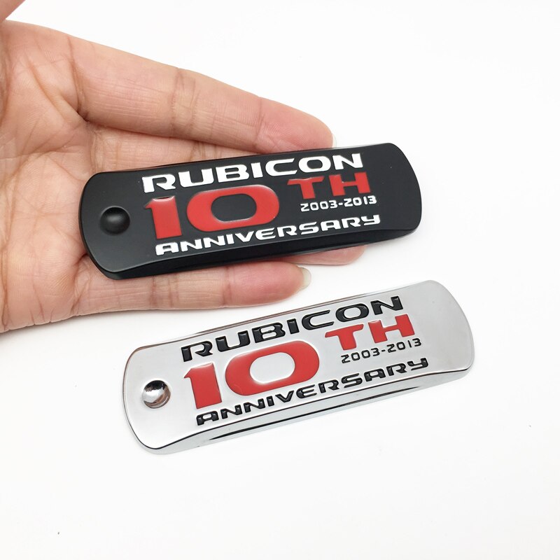 1 ชิ้น 3D โลหะ Rubicon 10th Anniversary Decal สติกเกอร์สําหรับ JEEP Wrangler TJ JK รถหางสัญลักษณ์ป้า