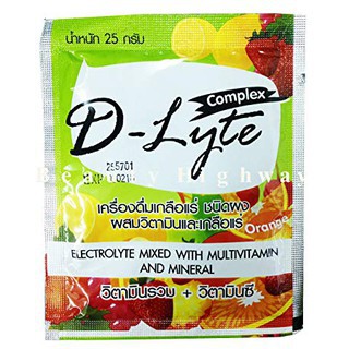 Electrolyte Beverage Powder เครื่องดื่มเกลือแร่ ตรา-ดีไลท์ D-Lyte รสผลไม้รวม 25 กรัม