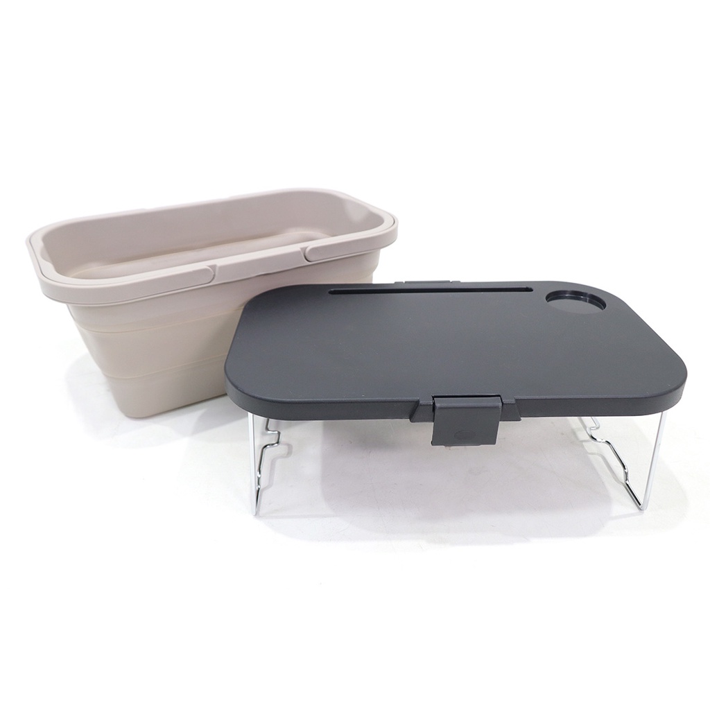 Outdoor storage box กล่องเก็บของแคมป์ปิ้ง ฝากางเป็นโต๊ะได้ 29x47x25 cm ST220406-5