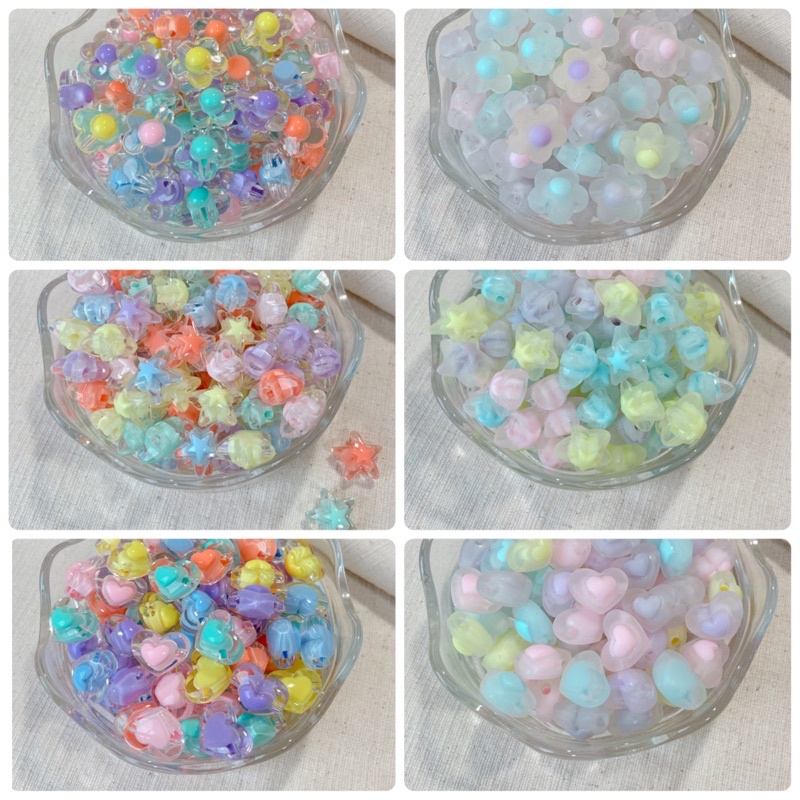 ลูกปัดมีใส้ มีหลายแบบ A063 ลูกปัดตกแต่งdiy