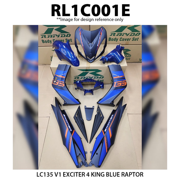 Yamaha LC135 V1 Exciter 4 King Cover Set สติ๊กเกอร์ Tanam Rapido ใหม่