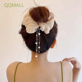 Qqmall ยางรัดผมประดับจี้ไข่มุกหลากสีสไตล์เกาหลีสําหรับผู้หญิง