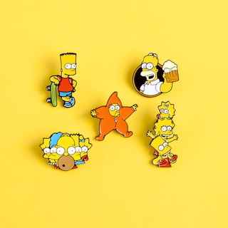 Pins Cartoon TV Show Brooches Funny Comics Figure Homer Bart Lisa Badges for Women Men Fashion Jewelry Wholesale