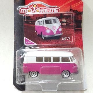 รถเหล็ก Majorette รถตู้ VW สีชมพู หวานเย็น - VOLKSWAGEN T1 BUS (PINK) VINTAGE