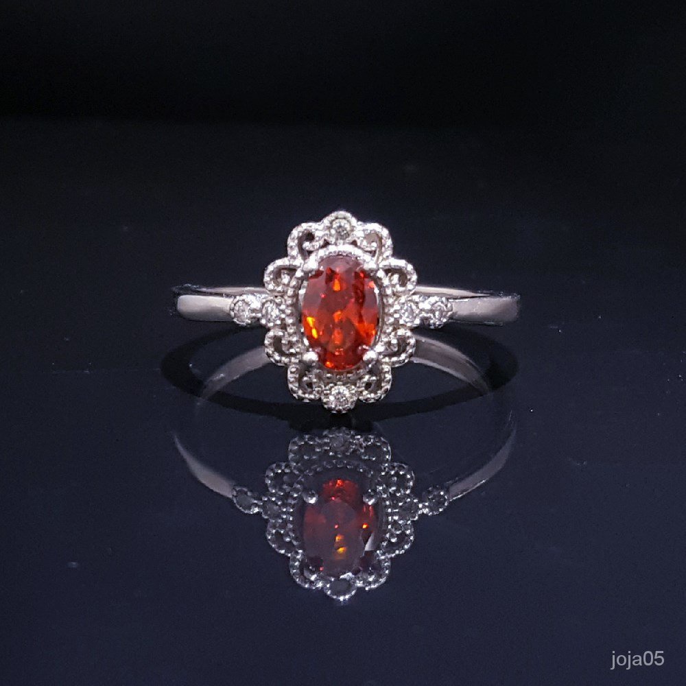 joja05Light Luxury Fashion S925Silver Inlaid Pomegranate Orange Red ...