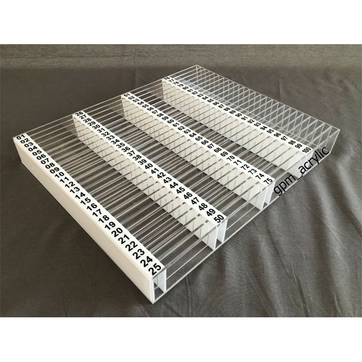 กล่องใส่บัตรผู้มาติดต่อ 100 ช่องเล็ก สีใส - รูปที่ 2