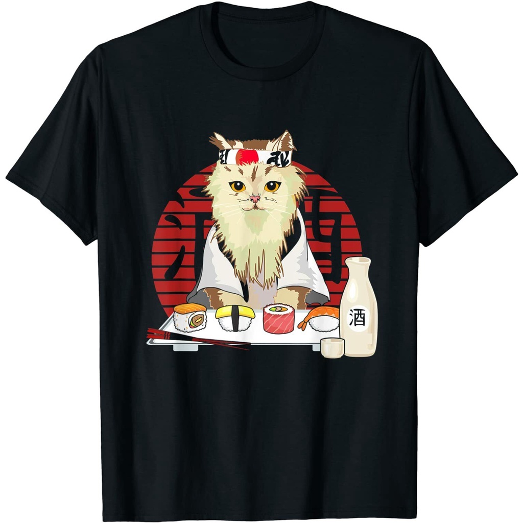 High Sushi Cat Japanese Cherry Blossom Cat Vintage Great T-Shirt Xs-3Xl