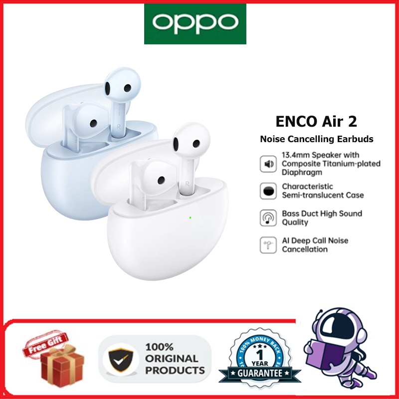 Oppo Enco Air 2 หูฟังไร้สาย ไมโครโฟนตัดเสียงรบกวน IPX4 กันน้ํา กีฬา หูฟังบลูทูธ