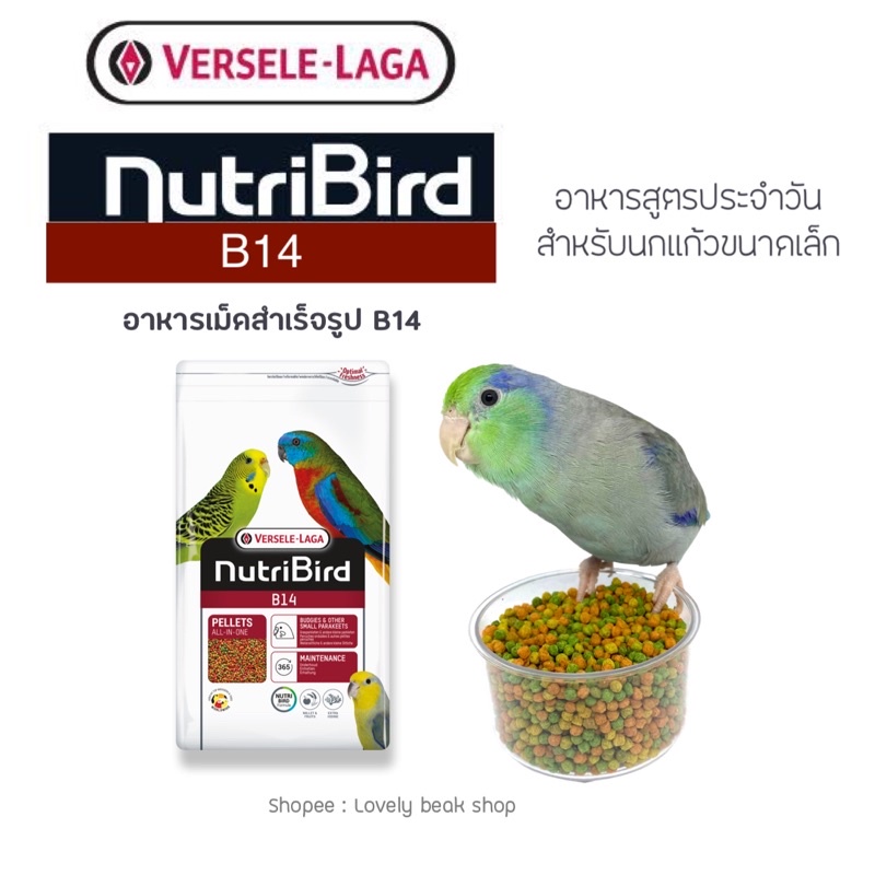 Nutribird B14 อาหารสำเร็จรูป สำหรับนกแก้วขนาดเล็ก หงส์หยก ฟอพัส เลิฟเบิร์ด แบ่งขาย